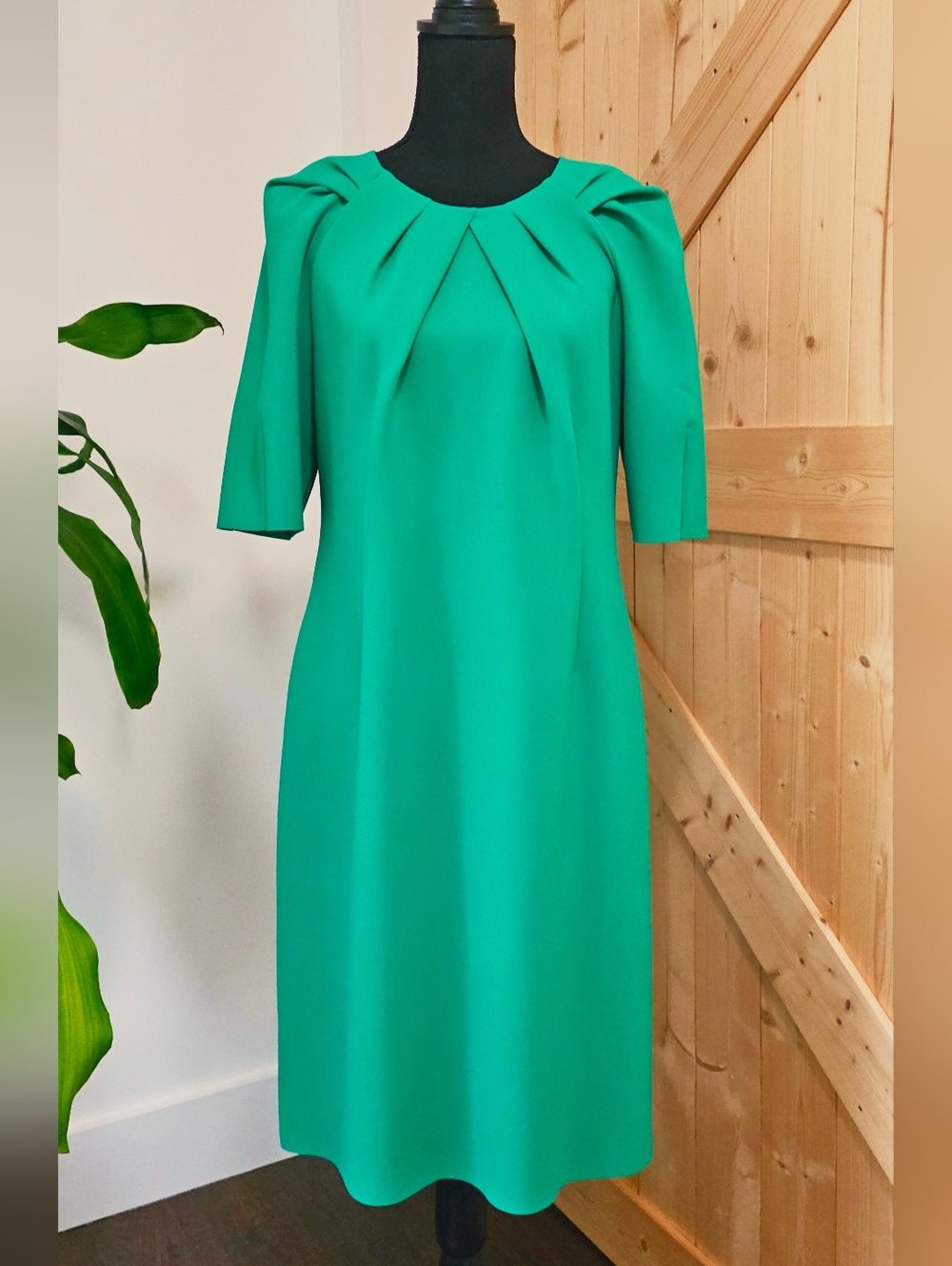 KOBI HALPERIN Women's Green Short-sleeve Taylor Midi Dress. Size L